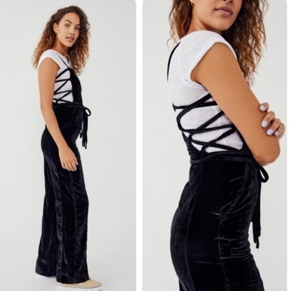 NWT FREE PEOPLE 90’s FOREVER OVERALLS BLACK - Picture 2 of 14